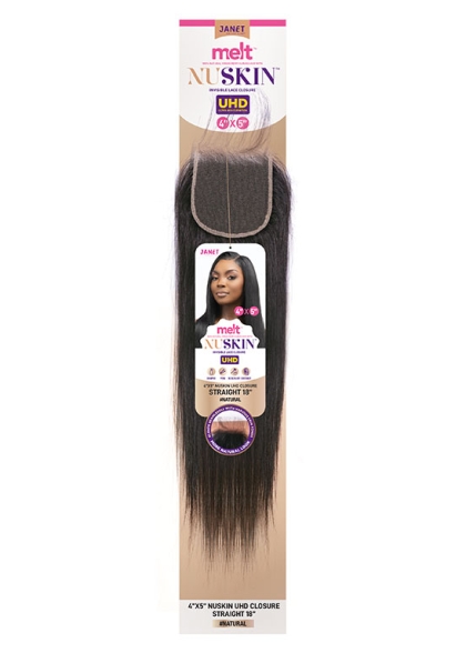 MELT 4X5 NUSKIN UHD LACE CLOSURE STRAIGHT 10" 12" 14" 16" 18″