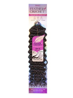 HUMAN HAIR FEATHER CROCHET HAIR DEEP WAVE - Image 3