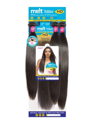 MELT BLUE NATURAL STRAIGHT 3PCS+4X5 HD FREE PART - Image 5