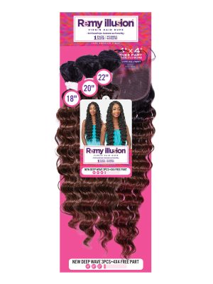 REMY ILLUSION NEW DEEP WAVE 3PCS + 4X4 FREE PART - Image 2